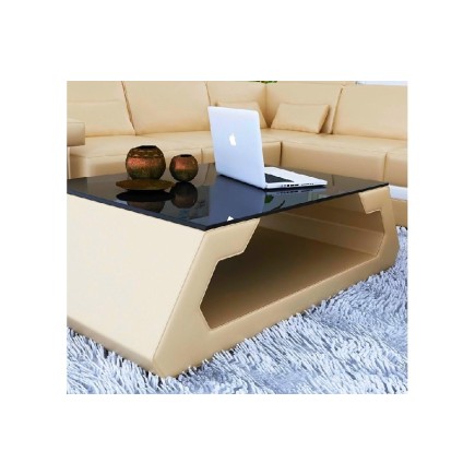 Table basse design ALMA, chocolat, 140×70×45 cm