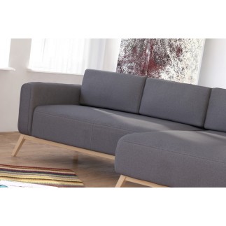Canapé d'angle en tissu de qualité CASTEL, gris