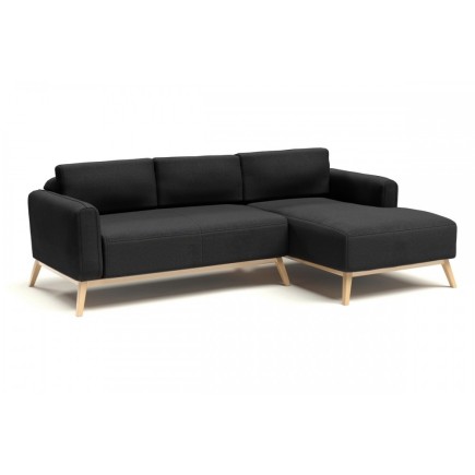 Canapé d'angle en tissu de qualité CASTEL, anthracite