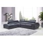 Canapé d'angle en cuir luxe italien 5/6 places BELISSIMO, noir, angle gauche Canapé d'angle en cuir luxe italien 5/6 places BELISSIMO, noir, angle gauche