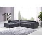 Canapé d'angle en cuir luxe italien 5/6 places BELISSIMO, noir, angle gauche Canapé d'angle en cuir luxe italien 5/6 places BELISSIMO, noir, angle gauche