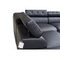 Canapé d'angle en cuir luxe italien 5/6 places BELISSIMO, noir, angle gauche Canapé d'angle en cuir luxe italien 5/6 places BELISSIMO, noir, angle gauche