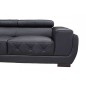 Canapé d'angle en cuir luxe italien 5/6 places BELISSIMO, noir, angle gauche Canapé d'angle en cuir luxe italien 5/6 places BELISSIMO, noir, angle gauche
