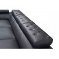 Canapé d'angle en cuir luxe italien 5/6 places BELISSIMO, noir, angle gauche Canapé d'angle en cuir luxe italien 5/6 places BELISSIMO, noir, angle gauche