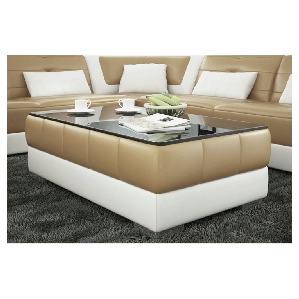 Table basse design ZEINA, beige et blanc, 120×70×42 cm Table basse design ZEINA, beige et blanc, 120×70×42 cm