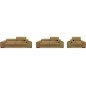 Ensemble GENEVA 3 pièces: canapé 3 places + 2 places + fauteuil en cuir luxe italien vachette, beige