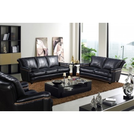Ensemble IMPERIAL, 3 pièces: canapé 3 places + 2 places + fauteuil 1 place en cuir italien vachette. Tout cuir supérieur intégra