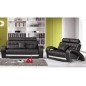 Ensemble CATANIA 3 pièces: canapé 3 places + 2 places + fauteuil en cuir luxe italien vachette, NOIR et BLANC