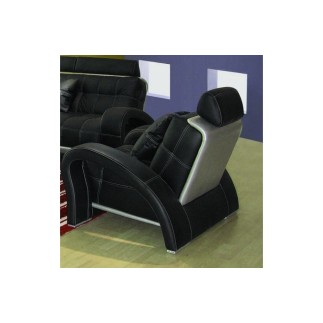 Ensemble CATANIA 3 pièces: canapé 3 places + 2 places + fauteuil en cuir luxe italien vachette, NOIR et BLANC