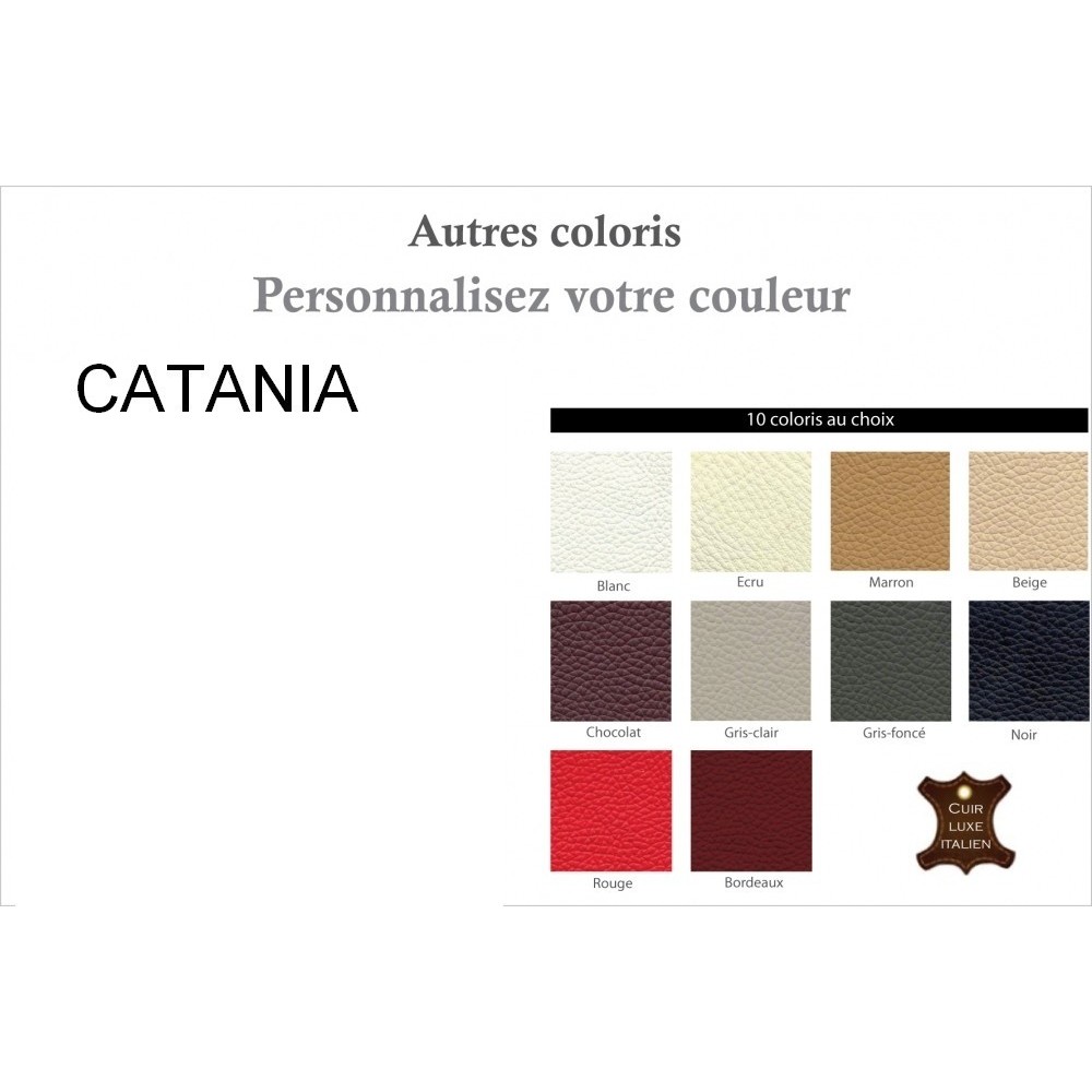 Ensemble CATANIA 3 pièces: canapé 3 places + 2 places + fauteuil en cuir luxe italien vachette, couleur personnalisée