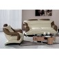 Ensemble composé d'un canapé 3 places et d'un fauteuil en cuir prestige luxe italien vachette Venesetti, VILLA, blanc 781 et mar