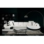Canapé d'angle en cuir italien 7/8 places OSCAR NAPLES, blanc et noir, angle gauche Canapé d'angle en cuir italien 7/8 places OSCAR NAPLES, blanc et noir, angle gauche
