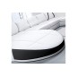 Canapé d'angle en cuir italien 7/8 places OSCAR NAPLES, blanc et noir, angle droit Canapé d'angle en cuir italien 7/8 places OSCAR NAPLES, blanc et noir, angle droit