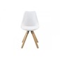 Lot de 2 chaises design blanches avec pieds en bois, DIXONA Lot de 2 chaises design blanches avec pieds en bois, DIXONA