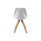 Lot de 2 chaises design blanches avec pieds en bois, DIXONA Lot de 2 chaises design blanches avec pieds en bois, DIXONA
