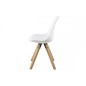 Lot de 2 chaises design blanches avec pieds en bois, DIXONA Lot de 2 chaises design blanches avec pieds en bois, DIXONA