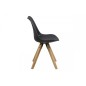 Lot de 2 chaises design noires avec pieds en bois, DIXONA Lot de 2 chaises design noires avec pieds en bois, DIXONA