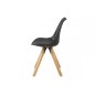 Lot de 2 chaises design noires avec pieds en bois, DIXONA Lot de 2 chaises design noires avec pieds en bois, DIXONA