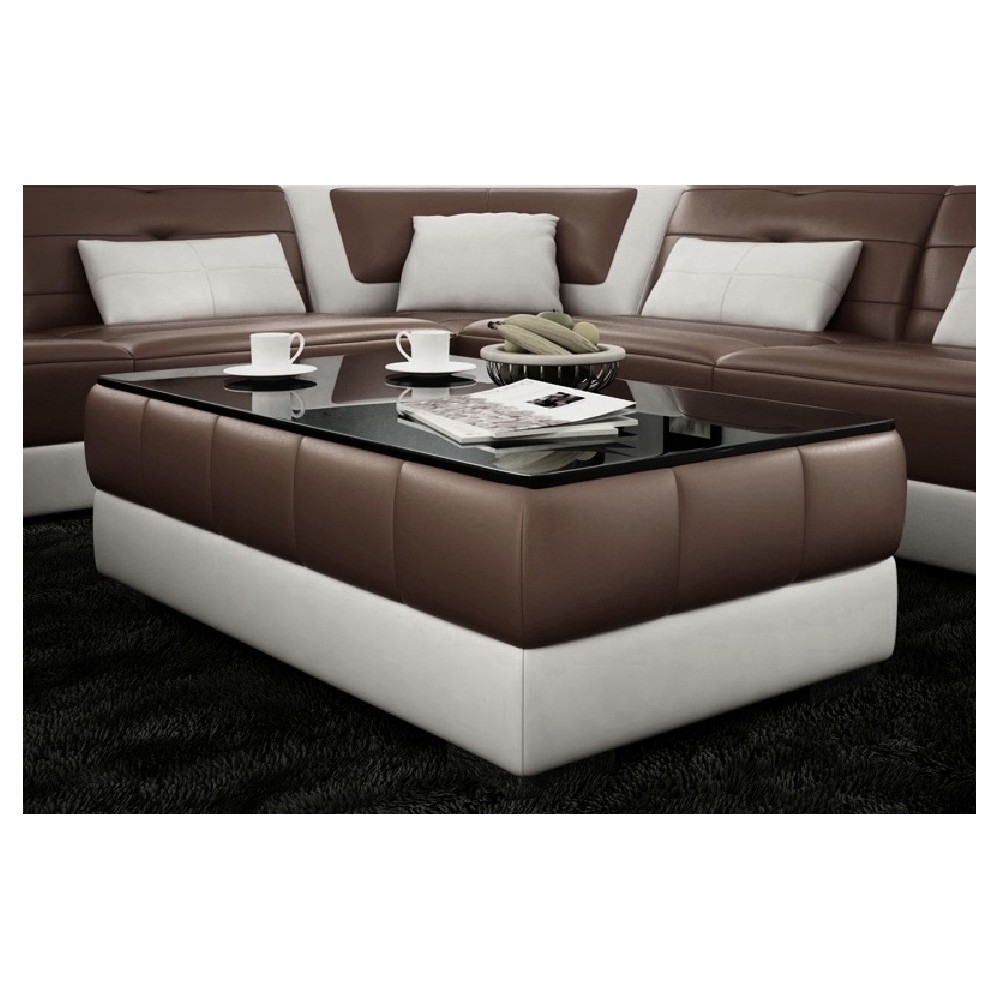 Table basse design ZEINA, chocolat et blanc, 120×70×42 cm Table basse design ZEINA, chocolat et blanc, 120×70×42 cm