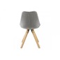 Lot de 2 chaises design tissu gris clair avec pieds en bois, DIZINA Lot de 2 chaises design tissu gris clair avec pieds en bois, DIZINA