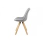 Lot de 2 chaises design tissu gris clair avec pieds en bois, DIZINA Lot de 2 chaises design tissu gris clair avec pieds en bois, DIZINA