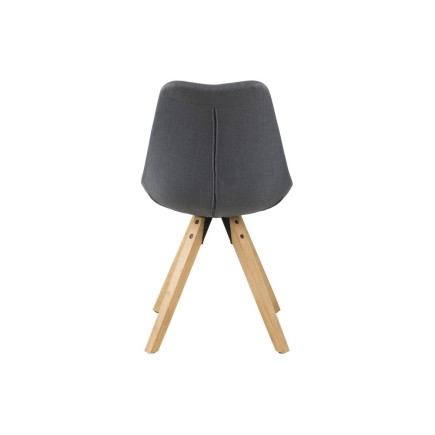 Lot de 2 chaises design tissu gris foncé avec pieds en bois, DIZINA