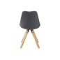 Lot de 2 chaises design tissu gris foncé avec pieds en bois, DIZINA Lot de 2 chaises design tissu gris foncé avec pieds en bois, DIZINA