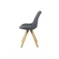 Lot de 2 chaises design tissu gris foncé avec pieds en bois, DIZINA Lot de 2 chaises design tissu gris foncé avec pieds en bois, DIZINA