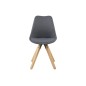 Lot de 2 chaises design tissu gris foncé avec pieds en bois, DIZINA Lot de 2 chaises design tissu gris foncé avec pieds en bois, DIZINA