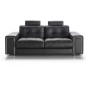 Canapé 2 places en cuir Prestige luxe haut de gamme italien MATIGNON, noir Venesetti Canapé 2 places en cuir Prestige luxe haut de gamme italien MATIGNON, noir Venesetti