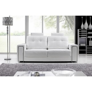 Canapé 2 places en cuir Prestige luxe haut de gamme italien MATIGNON, blanc