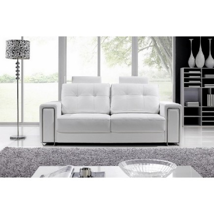 Canapé 2 places en cuir Prestige luxe haut de gamme italien MATIGNON, blanc