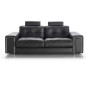 Canapé 3 places en cuir Prestige luxe haut de gamme italien MATIGNON, noir Venesetti Canapé 3 places en cuir Prestige luxe haut de gamme italien MATIGNON, noir Venesetti