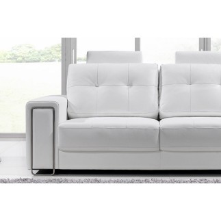 Canapé 3 places en cuir Prestige luxe haut de gamme italien MATIGNON, noir Venesetti