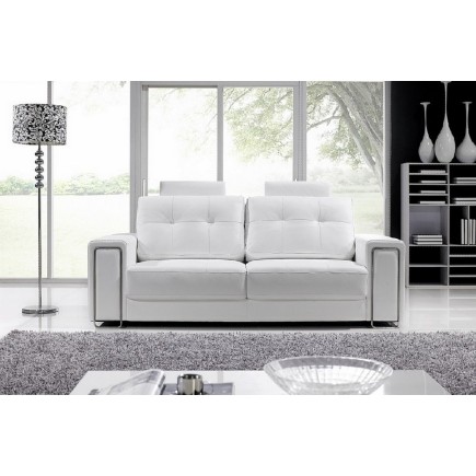 Canapé 3 places en cuir Prestige luxe haut de gamme italien MATIGNON, blanc
