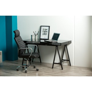 Fauteuil de bureau confortable en tissu de qualité EMXON, noir