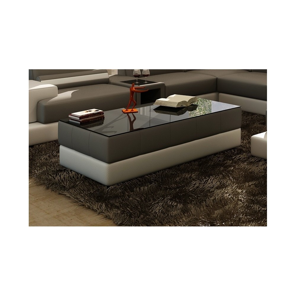 Table basse design ZEINA, gris foncé et blanc, 120×70×42 cm Table basse design ZEINA, gris foncé et blanc, 120×70×42 cm