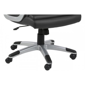 Fauteuil de bureau confortable en simili cuir de qualité LYONA, noir