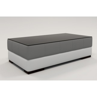 Table basse design ZEINA, gris clair et blanc.