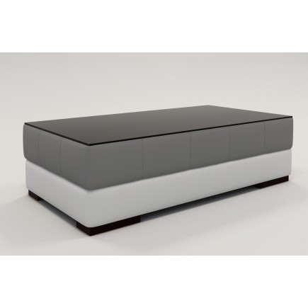 Table basse design ZEINA, gris clair et blanc.