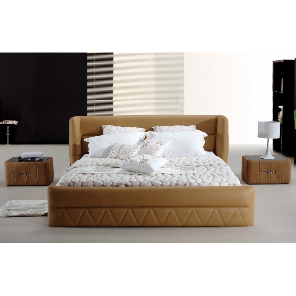 Lit design en cuir italien de luxe PRIMA, marron, 180x200 Lit design en cuir italien de luxe PRIMA, marron, 180x200