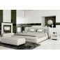 Lit design en cuir italien de luxe PRIMA, blanc, 160x200