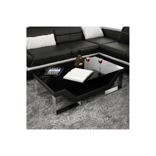 Table basse design PERLE, blanc, 120×70×42 cm