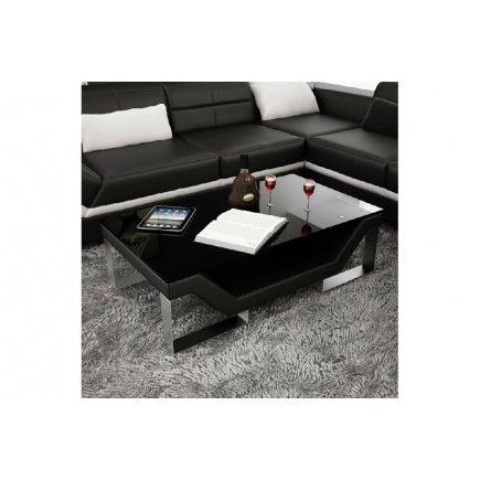 Table basse design PERLE, blanc, 120×70×42 cm