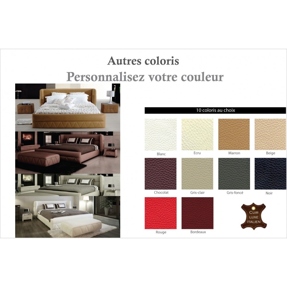 Lit design en cuir italien de luxe PRIMA, couleur personnalisée, 160x200 Lit design en cuir italien de luxe PRIMA, couleur personnalisée, 160x200