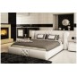 Lit design en cuir italien de luxe VEGAS, blanc, 180x200 Lit design en cuir italien de luxe VEGAS, blanc, 180x200
