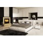 Lit design en cuir italien de luxe VEGAS, blanc, 140x190 Lit design en cuir italien de luxe VEGAS, blanc, 140x190