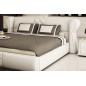 Lit design en cuir italien de luxe VEGAS, blanc, 140x190 Lit design en cuir italien de luxe VEGAS, blanc, 140x190