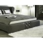 Lit design en cuir italien de luxe VEGAS, gris foncé, 140x190 Lit design en cuir italien de luxe VEGAS, gris foncé, 140x190