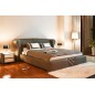 Lit design en cuir italien de luxe VEGAS, chocolat, 160x200 Lit design en cuir italien de luxe VEGAS, chocolat, 160x200